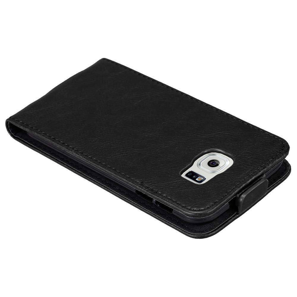Cadorabo Hülle für Samsung Galaxy S6 Schutz Hülle in Schwarz Flip Etui Handyhülle Case Cover