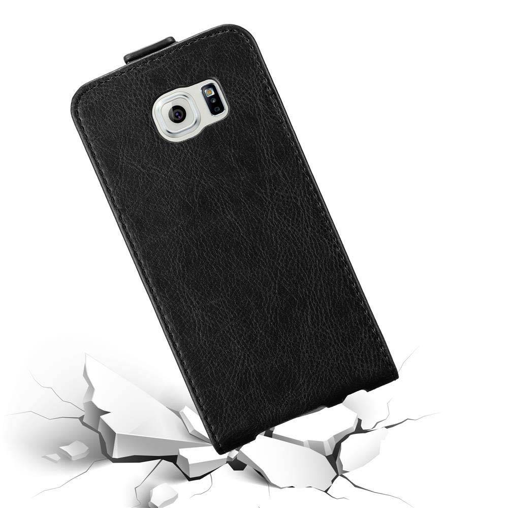 Cadorabo Hülle für Samsung Galaxy S6 Schutz Hülle in Schwarz Flip Etui Handyhülle Case Cover