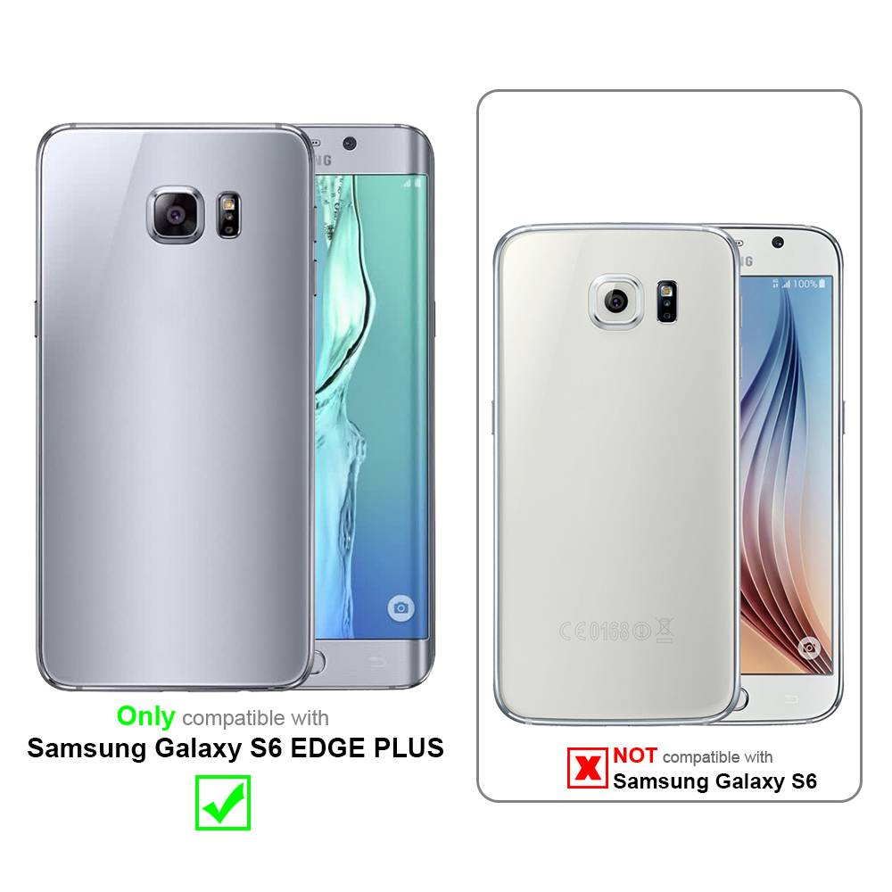 Cadorabo Hülle für Samsung Galaxy S6 EDGE PLUS Schutz Hülle in Braun Flip Etui Handyhülle Case Cover