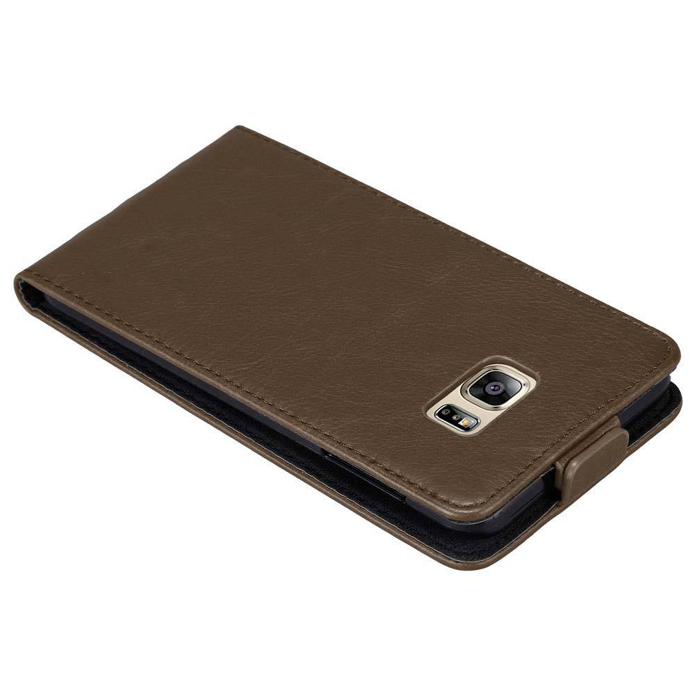 Cadorabo Hülle für Samsung Galaxy S6 EDGE PLUS Schutz Hülle in Braun Flip Etui Handyhülle Case Cover