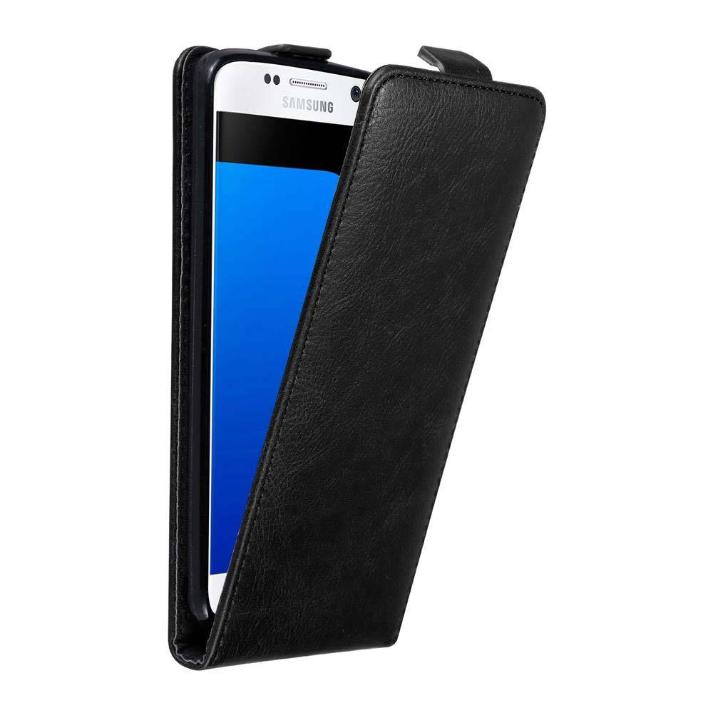 Cadorabo Hülle für Samsung Galaxy S7 Schutz Hülle in Schwarz Flip Etui Handyhülle Case Cover