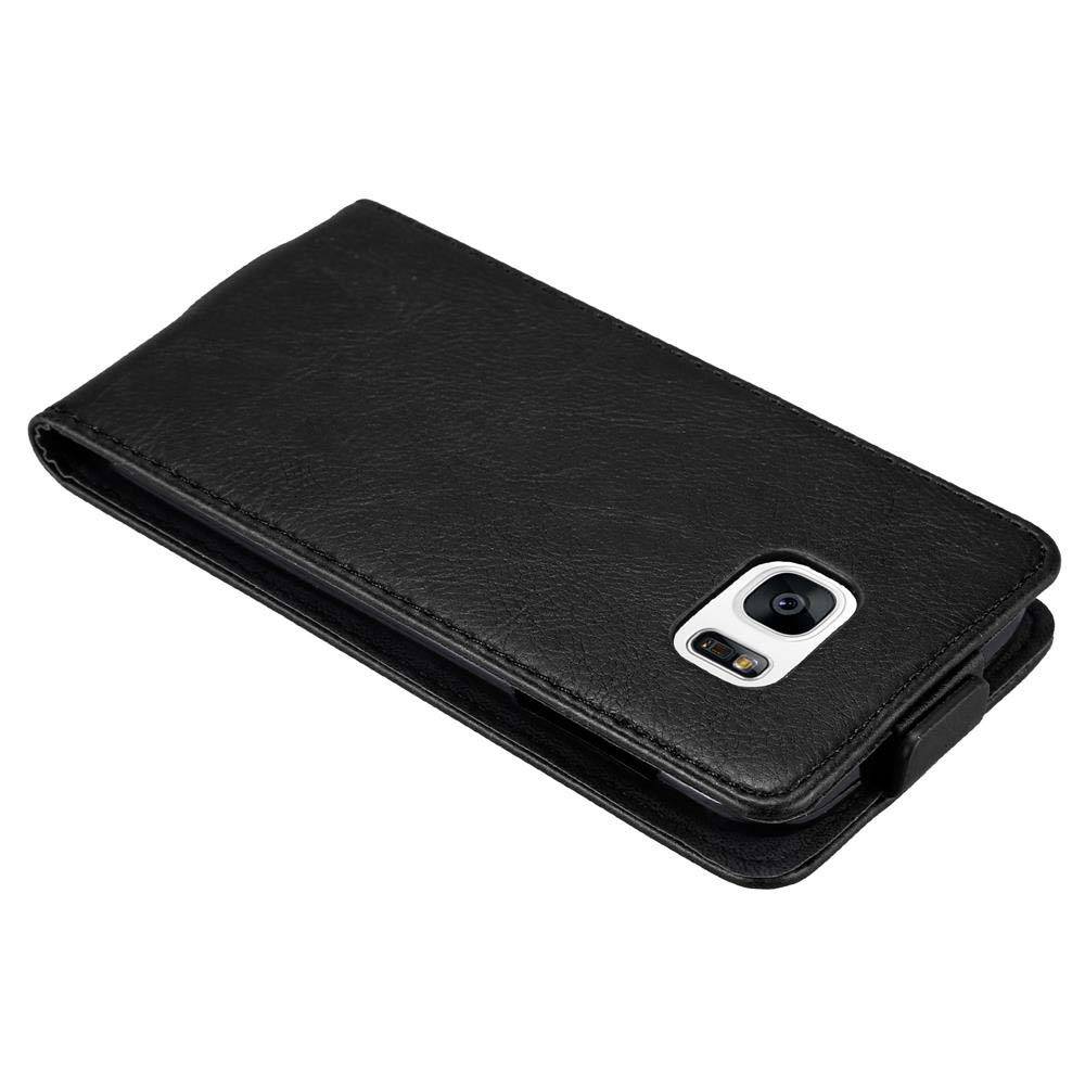 Cadorabo Hülle für Samsung Galaxy S7 Schutz Hülle in Schwarz Flip Etui Handyhülle Case Cover