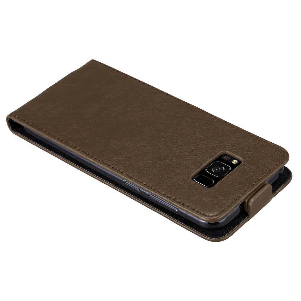Cadorabo Hülle für Samsung Galaxy S8 Schutz Hülle in Braun Flip Etui Handyhülle Case Cover