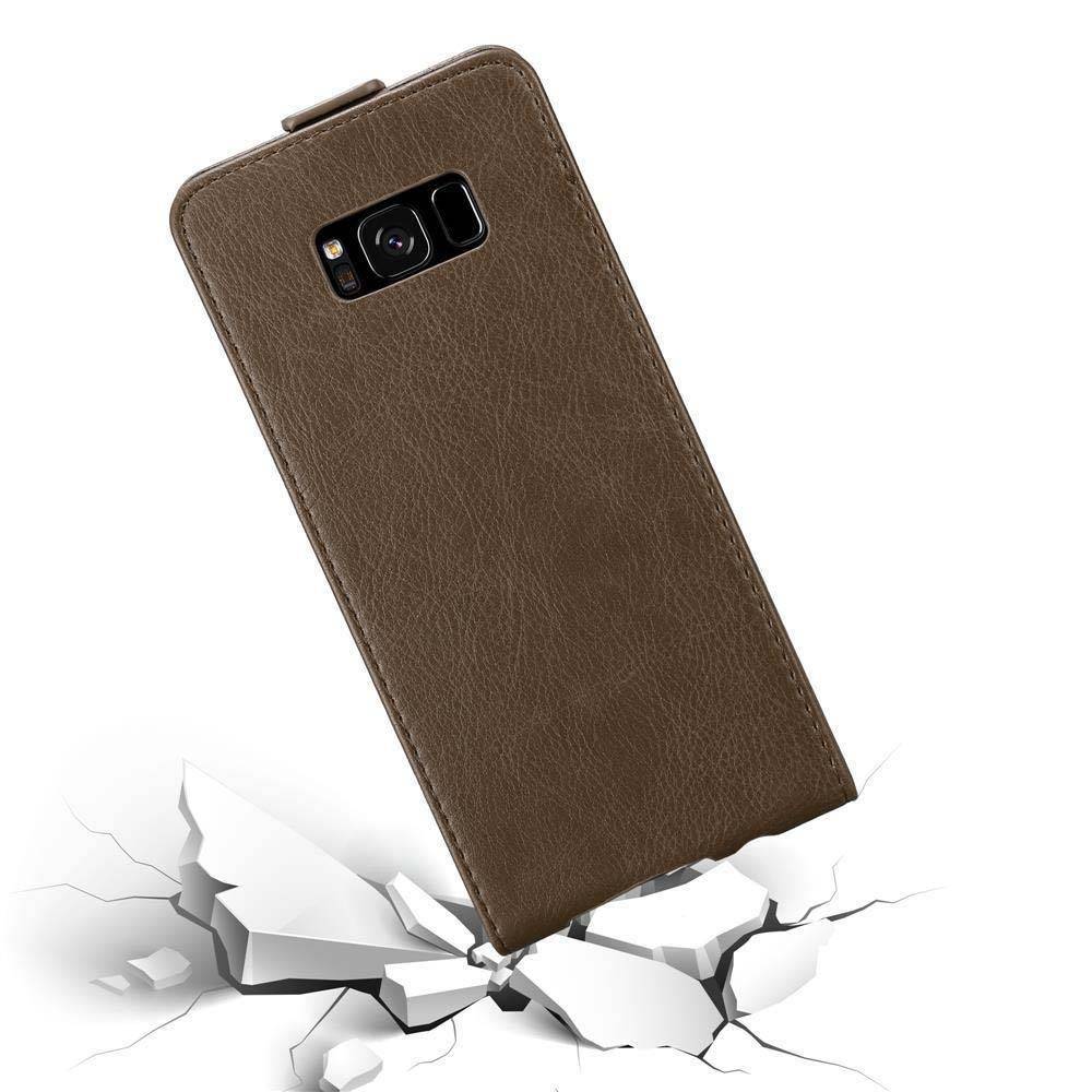 Cadorabo Hülle für Samsung Galaxy S8 Schutz Hülle in Braun Flip Etui Handyhülle Case Cover