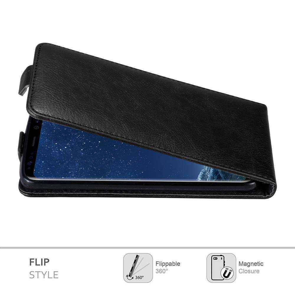 Cadorabo Hülle für Samsung Galaxy S8 Schutz Hülle in Schwarz Flip Etui Handyhülle Case Cover
