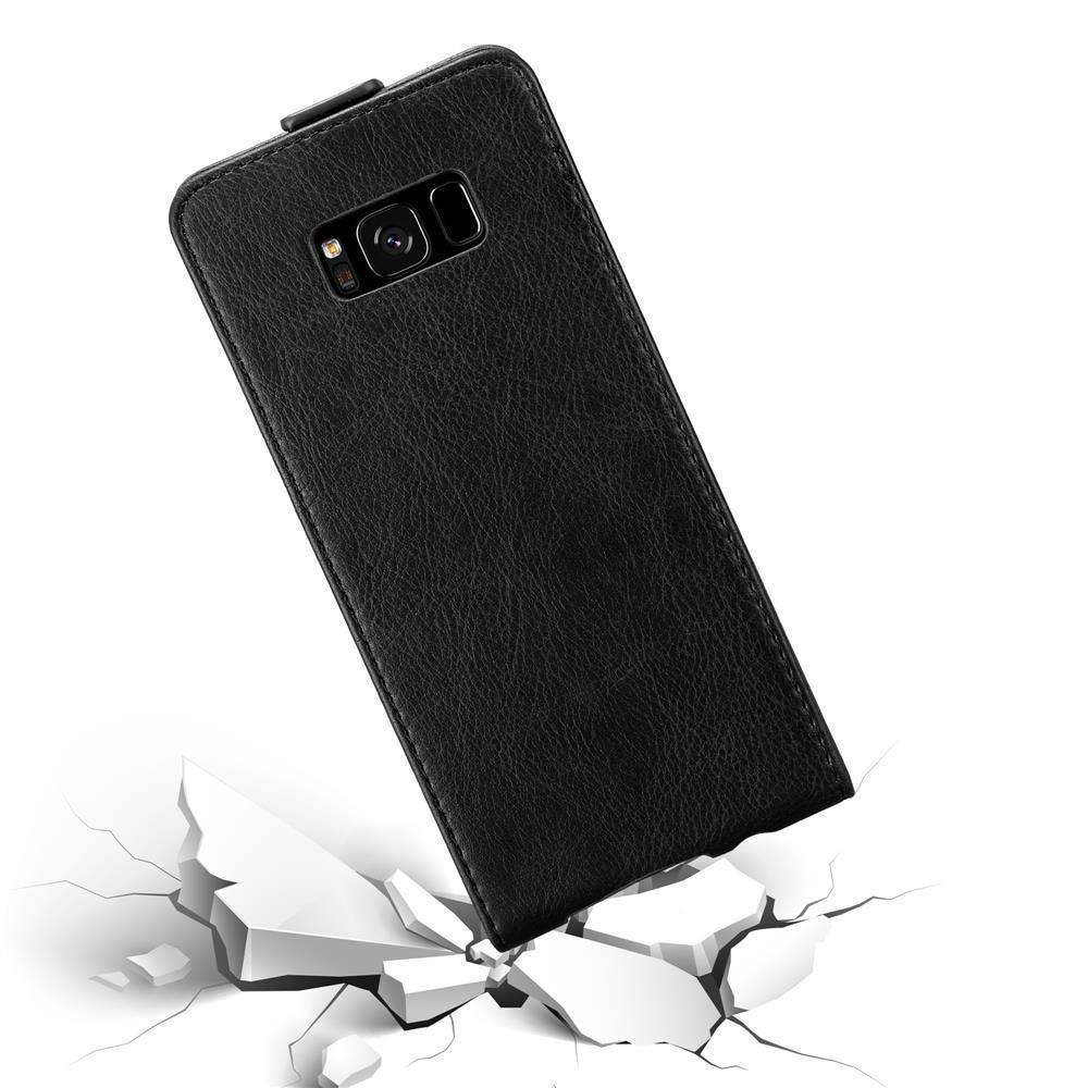 Cadorabo Hülle für Samsung Galaxy S8 Schutz Hülle in Schwarz Flip Etui Handyhülle Case Cover