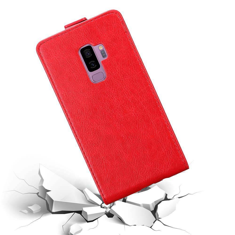Cadorabo Hülle für Samsung Galaxy S9 PLUS Schutz Hülle in Rot Flip Etui Handyhülle Case Cover