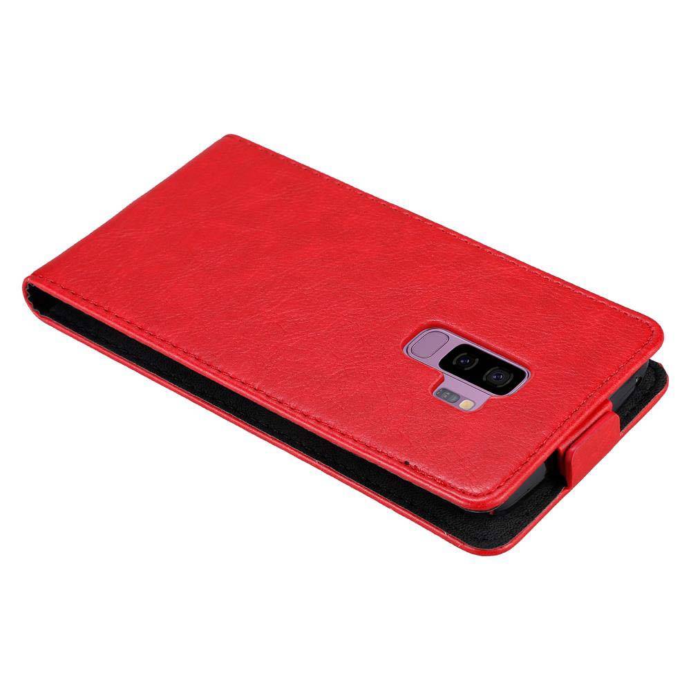 Cadorabo Hülle für Samsung Galaxy S9 PLUS Schutz Hülle in Rot Flip Etui Handyhülle Case Cover