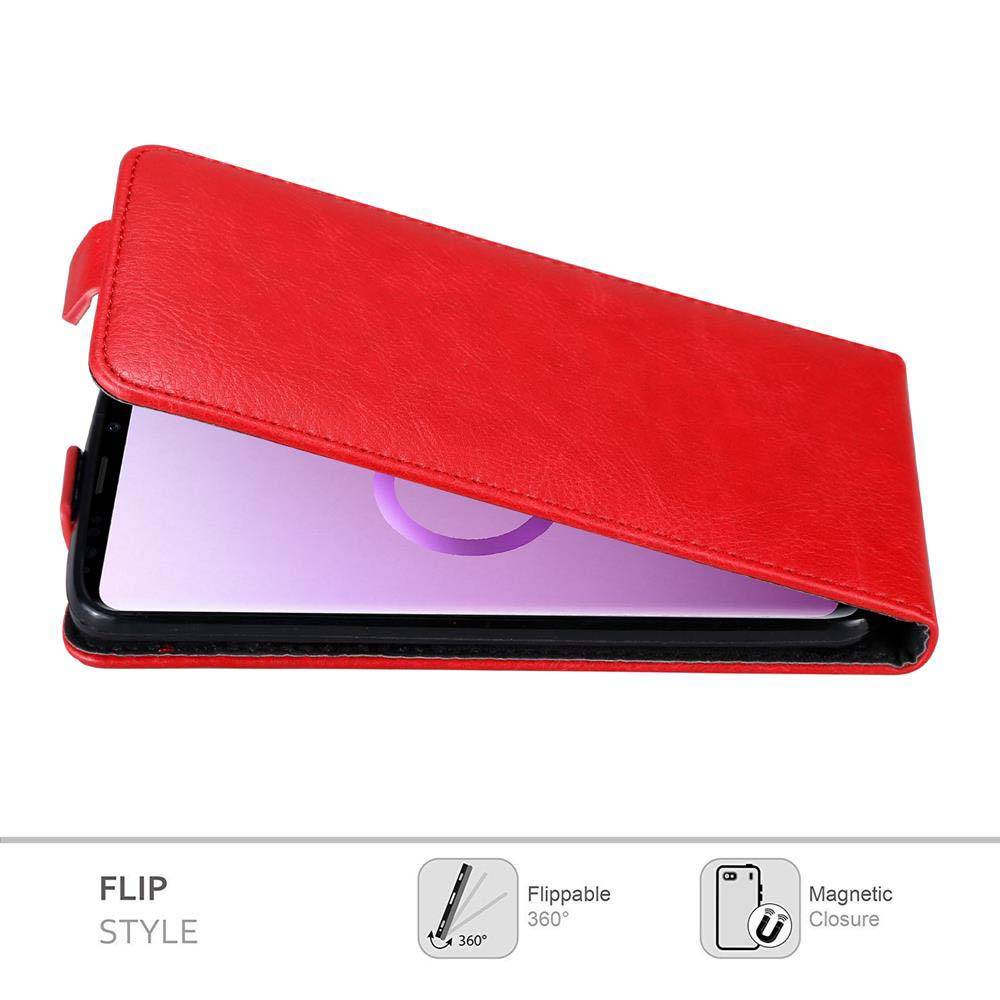 Cadorabo Hülle für Samsung Galaxy S9 PLUS Schutz Hülle in Rot Flip Etui Handyhülle Case Cover
