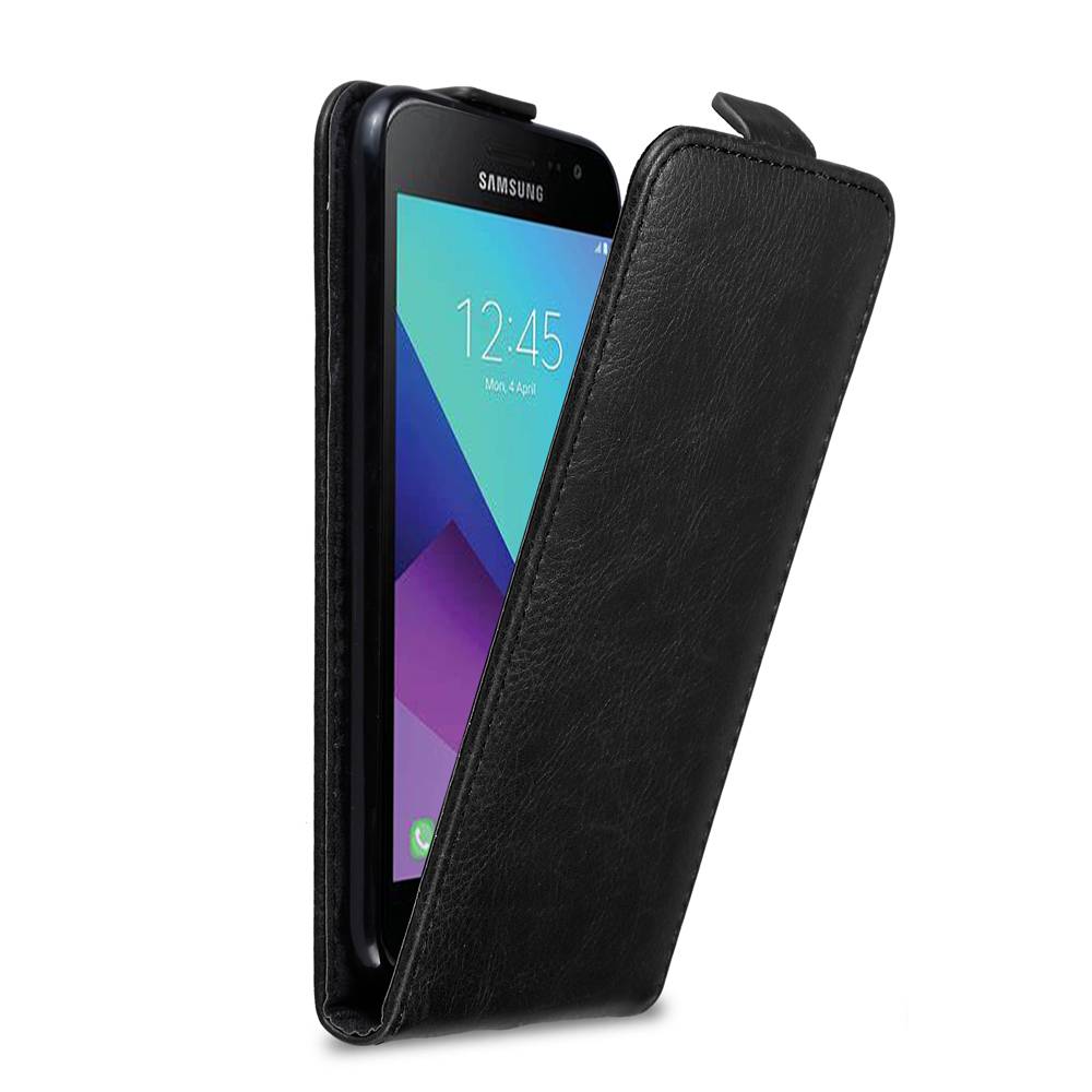 Cadorabo Hülle für Samsung Galaxy XCover 3 Schutz Hülle in Schwarz Flip Etui Handyhülle Case Cover