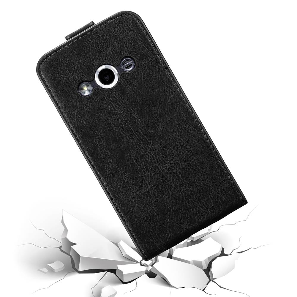 Cadorabo Hülle für Samsung Galaxy XCover 3 Schutz Hülle in Schwarz Flip Etui Handyhülle Case Cover