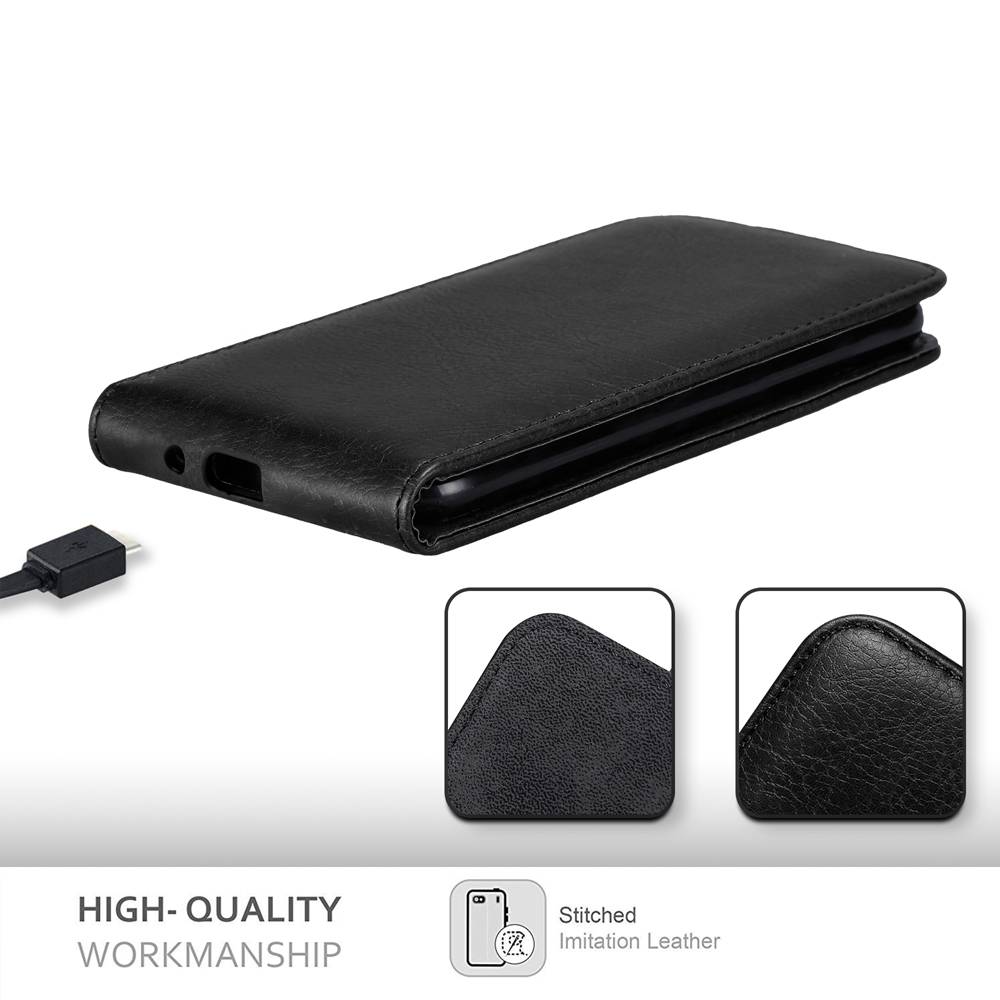 Cadorabo Hülle für Samsung Galaxy XCover 3 Schutz Hülle in Schwarz Flip Etui Handyhülle Case Cover