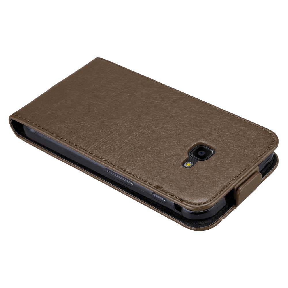 Cadorabo Hülle für Samsung Galaxy XCover 4 / XCover 4s Schutz Hülle in Braun Flip Etui Handyhülle Case Cover