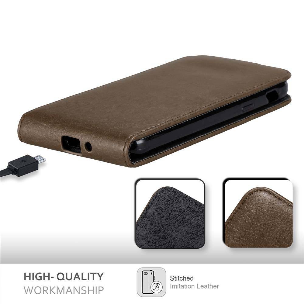 Cadorabo Hülle für Samsung Galaxy XCover 4 / XCover 4s Schutz Hülle in Braun Flip Etui Handyhülle Case Cover