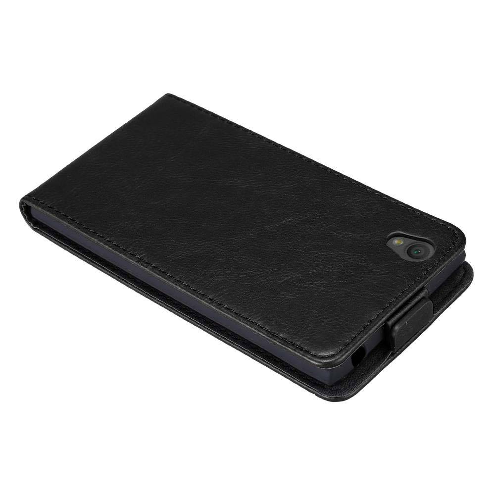 Cadorabo Hülle für Sony Xperia L1 Schutz Hülle in Schwarz Flip Etui Handyhülle Case Cover