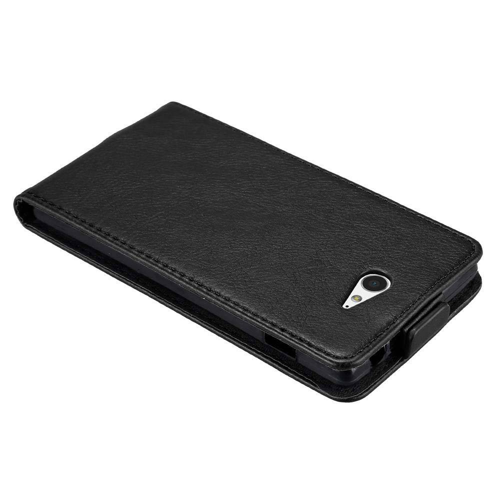 Cadorabo Hülle für Sony Xperia M2 / M2 AQUA Schutz Hülle in Schwarz Flip Etui Handyhülle Case Cover