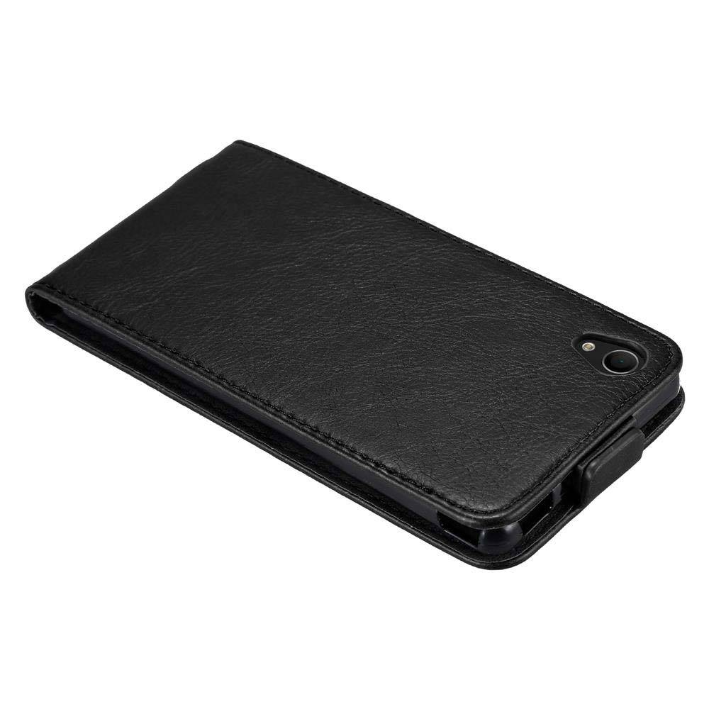Cadorabo Hülle für Sony Xperia M4 AQUA Schutz Hülle in Schwarz Flip Etui Handyhülle Case Cover