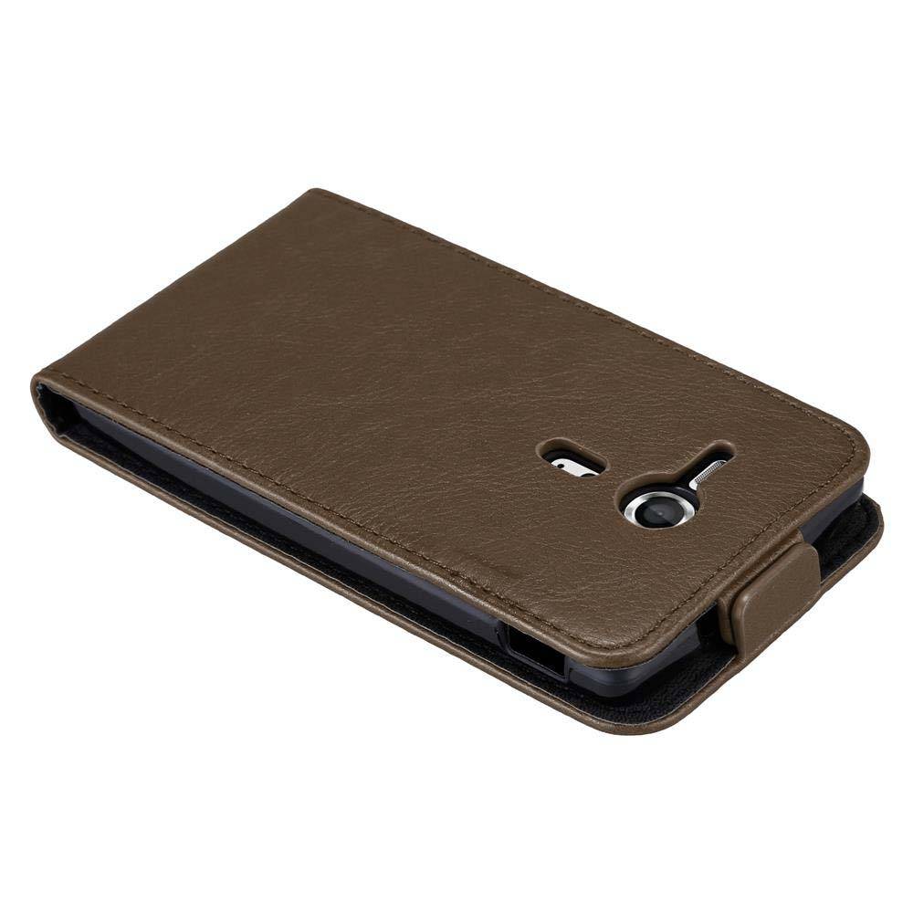 Cadorabo Hülle für Sony Xperia SP Schutz Hülle in Braun Flip Etui Handyhülle Case Cover