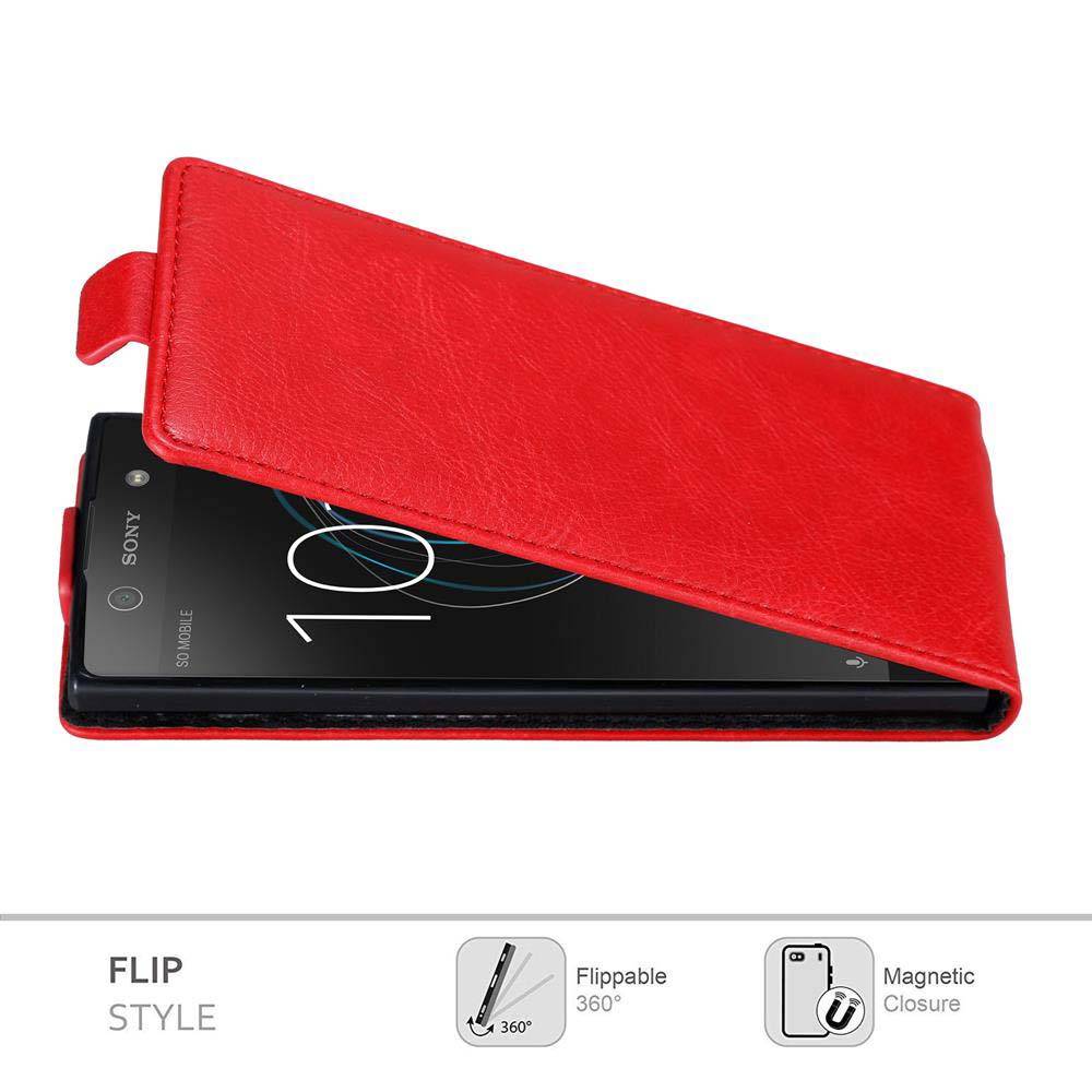 Cadorabo Hülle für Sony Xperia XA1 Schutz Hülle in Rot Flip Etui Handyhülle Case Cover