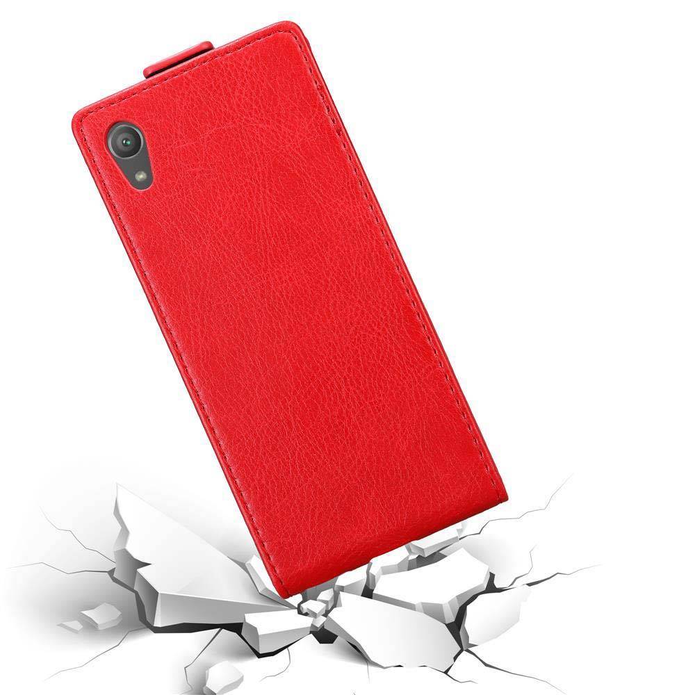 Cadorabo Hülle für Sony Xperia XA1 Schutz Hülle in Rot Flip Etui Handyhülle Case Cover