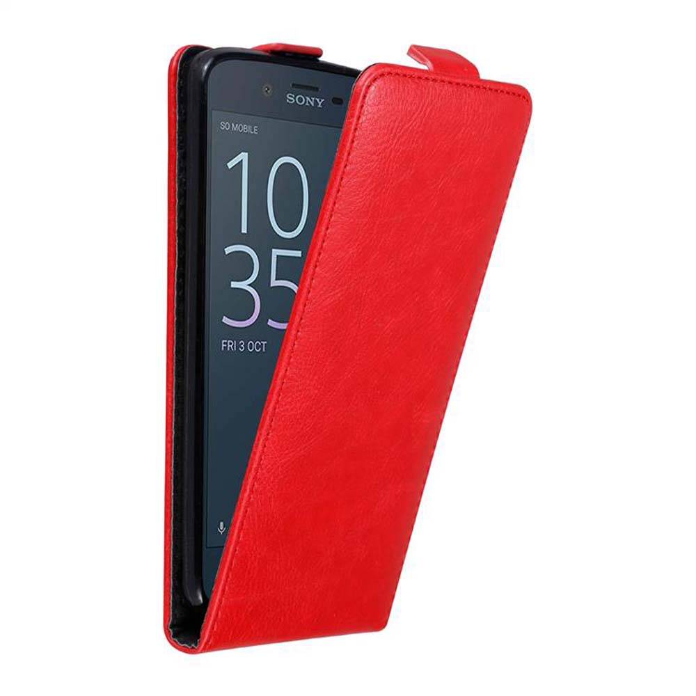 Cadorabo Hülle für Sony Xperia XZ / XZs Schutz Hülle in Rot Flip Etui Handyhülle Case Cover
