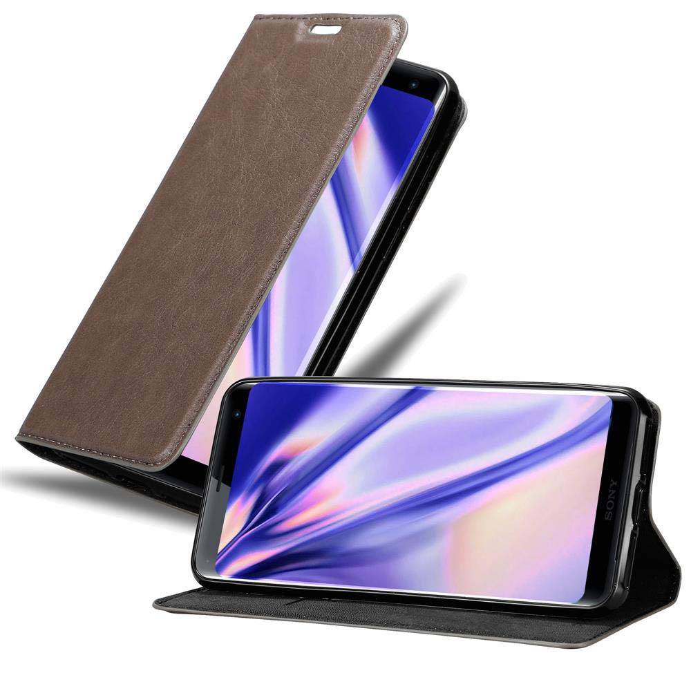 Cadorabo Hülle für Sony Xperia XZ3 Schutz Hülle in Braun Handyhülle Etui Case Cover Magnetverschluss