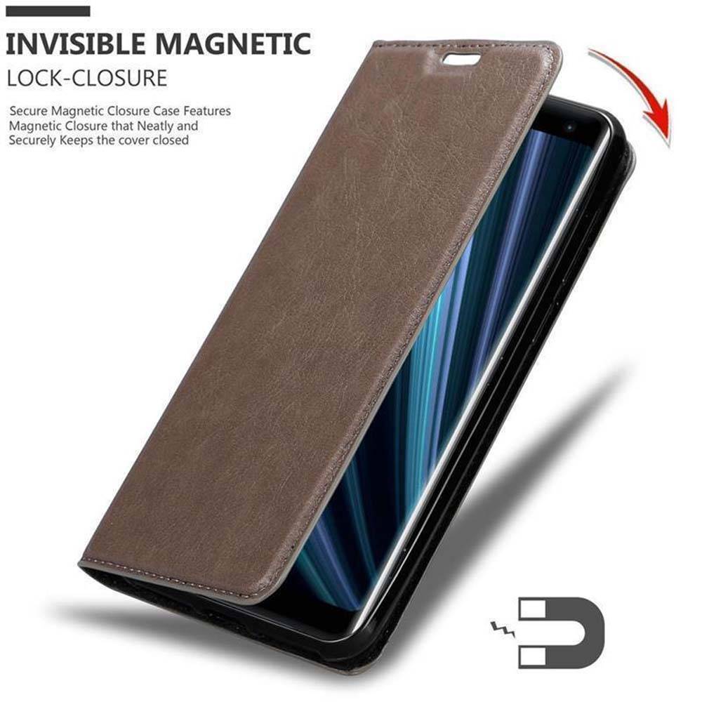Cadorabo Hülle für Sony Xperia XZ3 Schutz Hülle in Braun Handyhülle Etui Case Cover Magnetverschluss