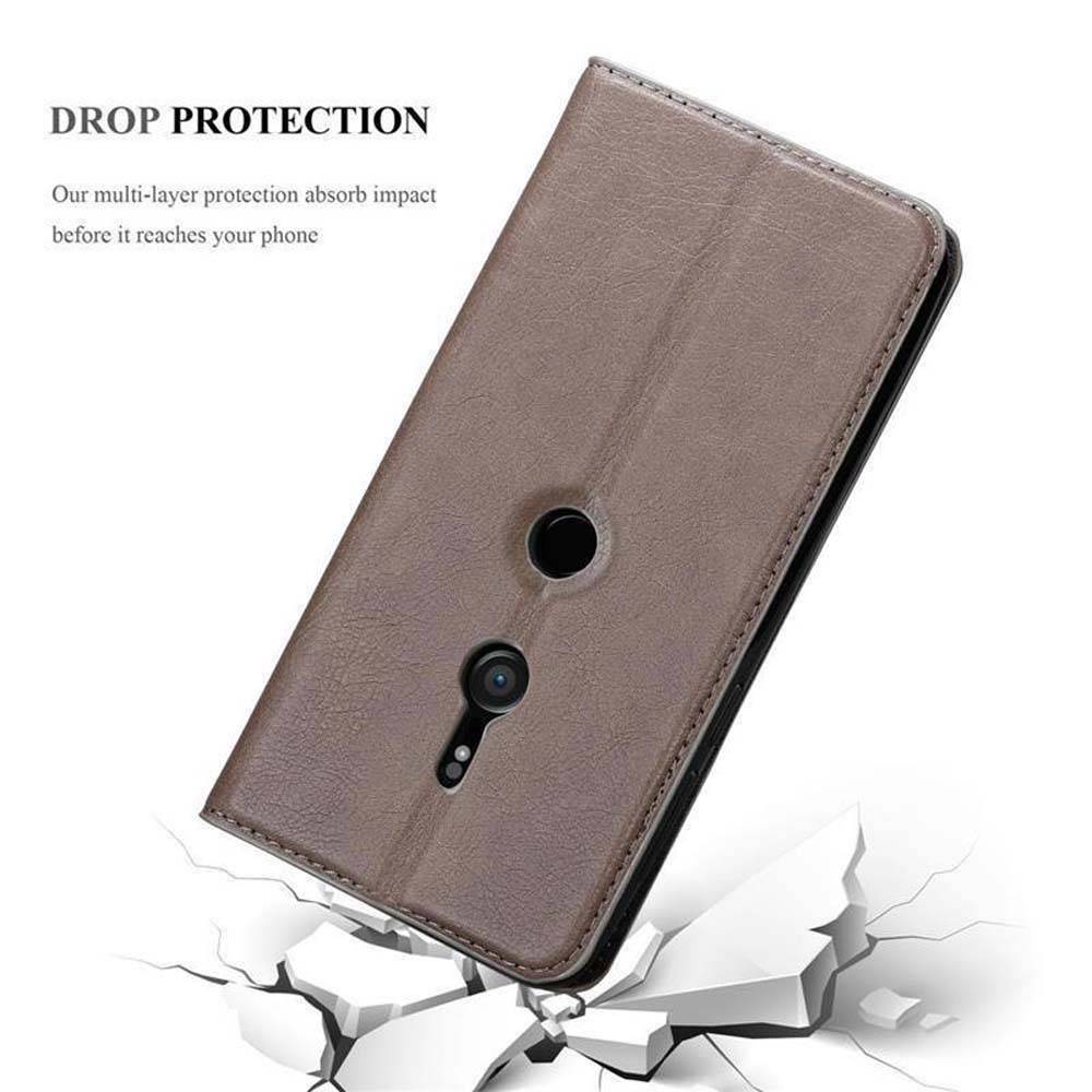 Cadorabo Hülle für Sony Xperia XZ3 Schutz Hülle in Braun Handyhülle Etui Case Cover Magnetverschluss