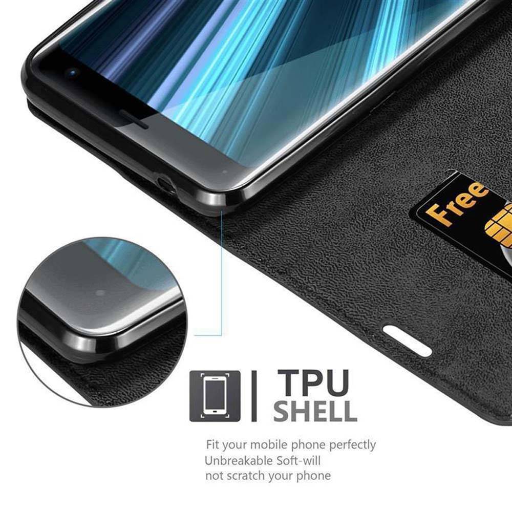 Cadorabo Hülle für Sony Xperia XZ3 Schutz Hülle in Schwarz Handyhülle Etui Case Cover Magnetverschluss