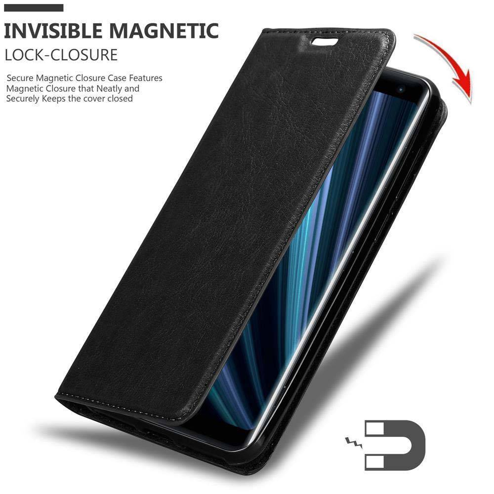 Cadorabo Hülle für Sony Xperia XZ3 Schutz Hülle in Schwarz Handyhülle Etui Case Cover Magnetverschluss