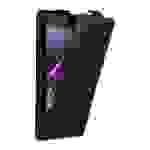Cadorabo Hülle für Sony Xperia Z1 Schutz Hülle in Schwarz Flip Etui Handyhülle Case Cover