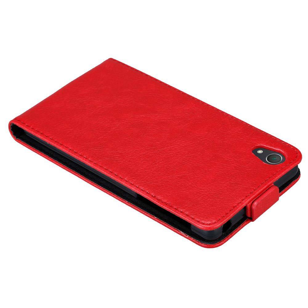 Cadorabo Hülle für Sony Xperia Z2 Schutz Hülle in Rot Flip Etui Handyhülle Case Cover