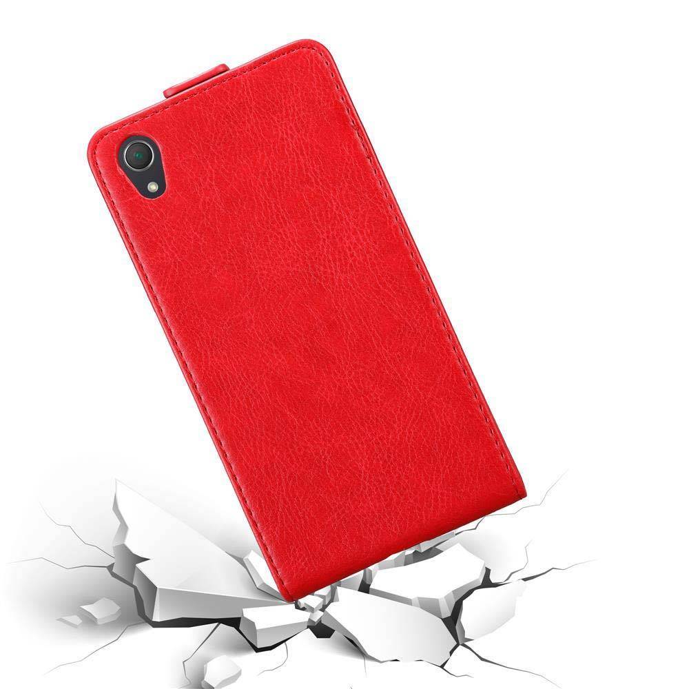 Cadorabo Hülle für Sony Xperia Z2 Schutz Hülle in Rot Flip Etui Handyhülle Case Cover