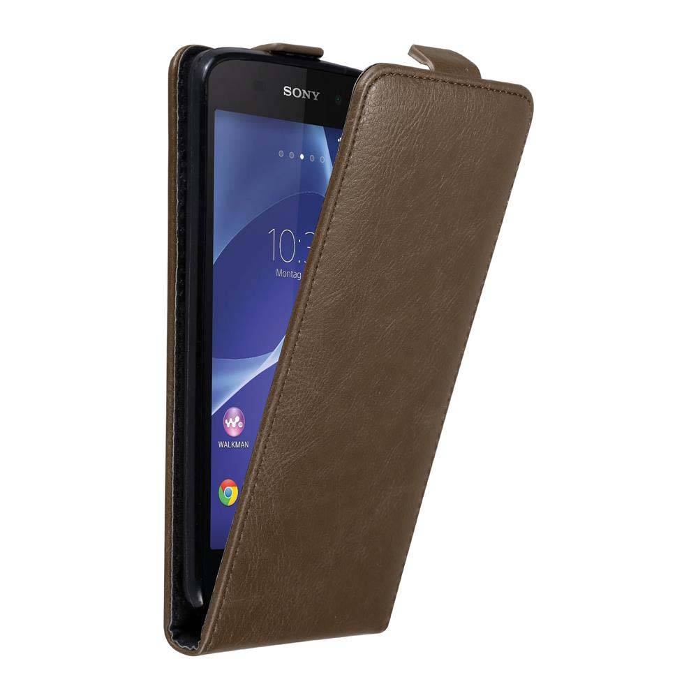 Cadorabo Hülle für Sony Xperia Z2 Schutz Hülle in Braun Flip Etui Handyhülle Case Cover