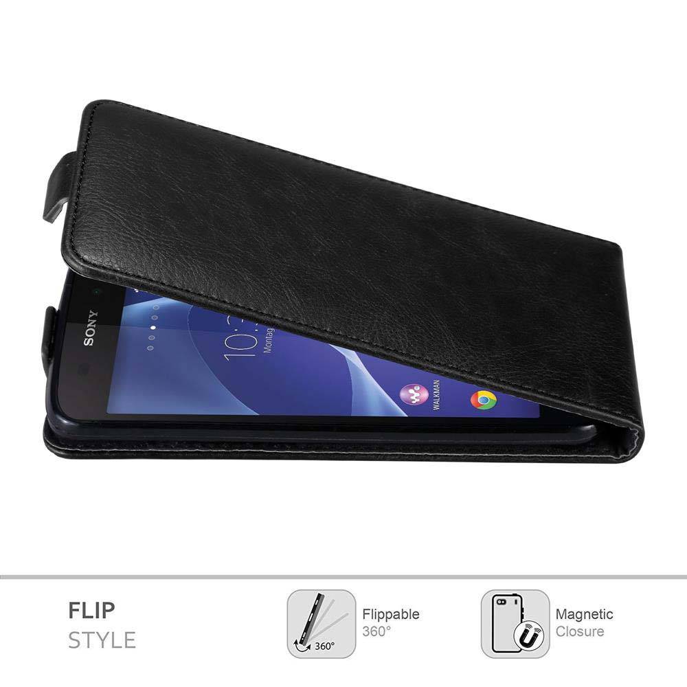 Cadorabo Hülle für Sony Xperia Z2 Schutz Hülle in Schwarz Flip Etui Handyhülle Case Cover
