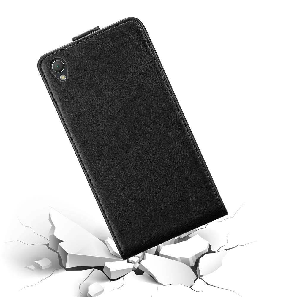 Cadorabo Hülle für Sony Xperia Z3 Schutz Hülle in Schwarz Flip Etui Handyhülle Case Cover