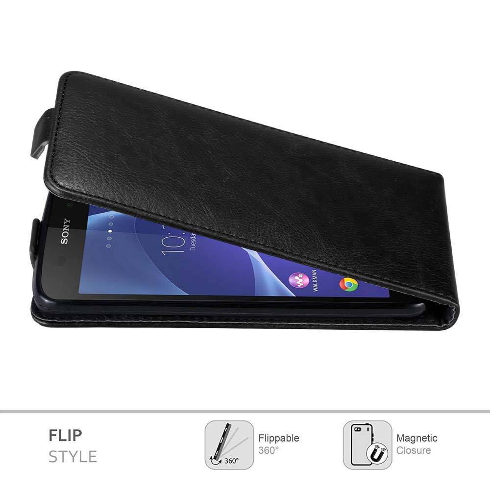 Cadorabo Hülle für Sony Xperia Z3 Schutz Hülle in Schwarz Flip Etui Handyhülle Case Cover