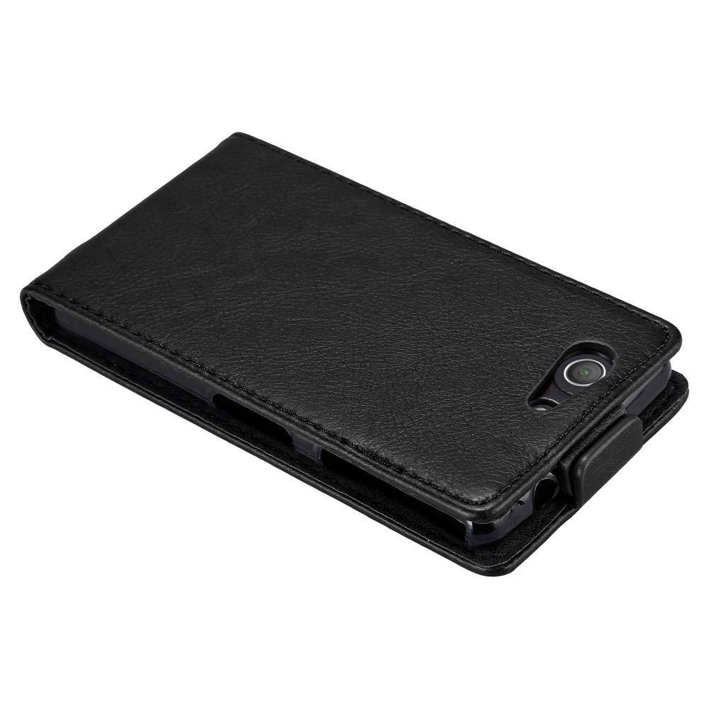 Cadorabo Hülle für Sony Xperia Z3 COMPACT Schutz Hülle in Schwarz Flip Etui Handyhülle Case Cover