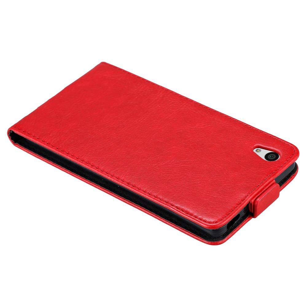 Cadorabo Hülle für Sony Xperia Z5 Schutz Hülle in Rot Flip Etui Handyhülle Case Cover