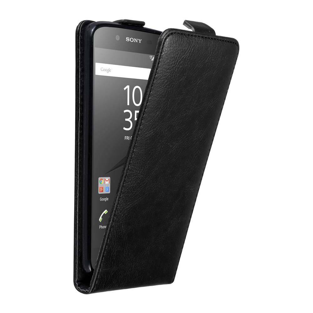 Cadorabo Hülle für Sony Xperia Z5 Schutz Hülle in Schwarz Flip Etui Handyhülle Case Cover
