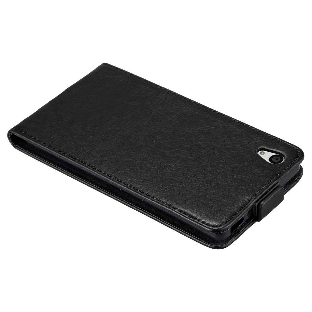 Cadorabo Hülle für Sony Xperia Z5 Schutz Hülle in Schwarz Flip Etui Handyhülle Case Cover
