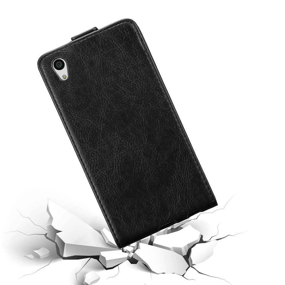 Cadorabo Hülle für Sony Xperia Z5 Schutz Hülle in Schwarz Flip Etui Handyhülle Case Cover