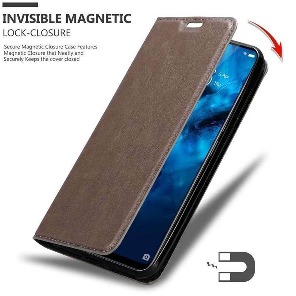 Cadorabo Hülle für Vivo NEX Schutz Hülle in Braun Handyhülle Etui Case Cover Magnetverschluss