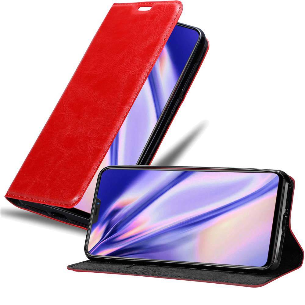 Cadorabo Hülle für Vivo X21 Schutz Hülle in Rot Handyhülle Etui Case Cover Magnetverschluss