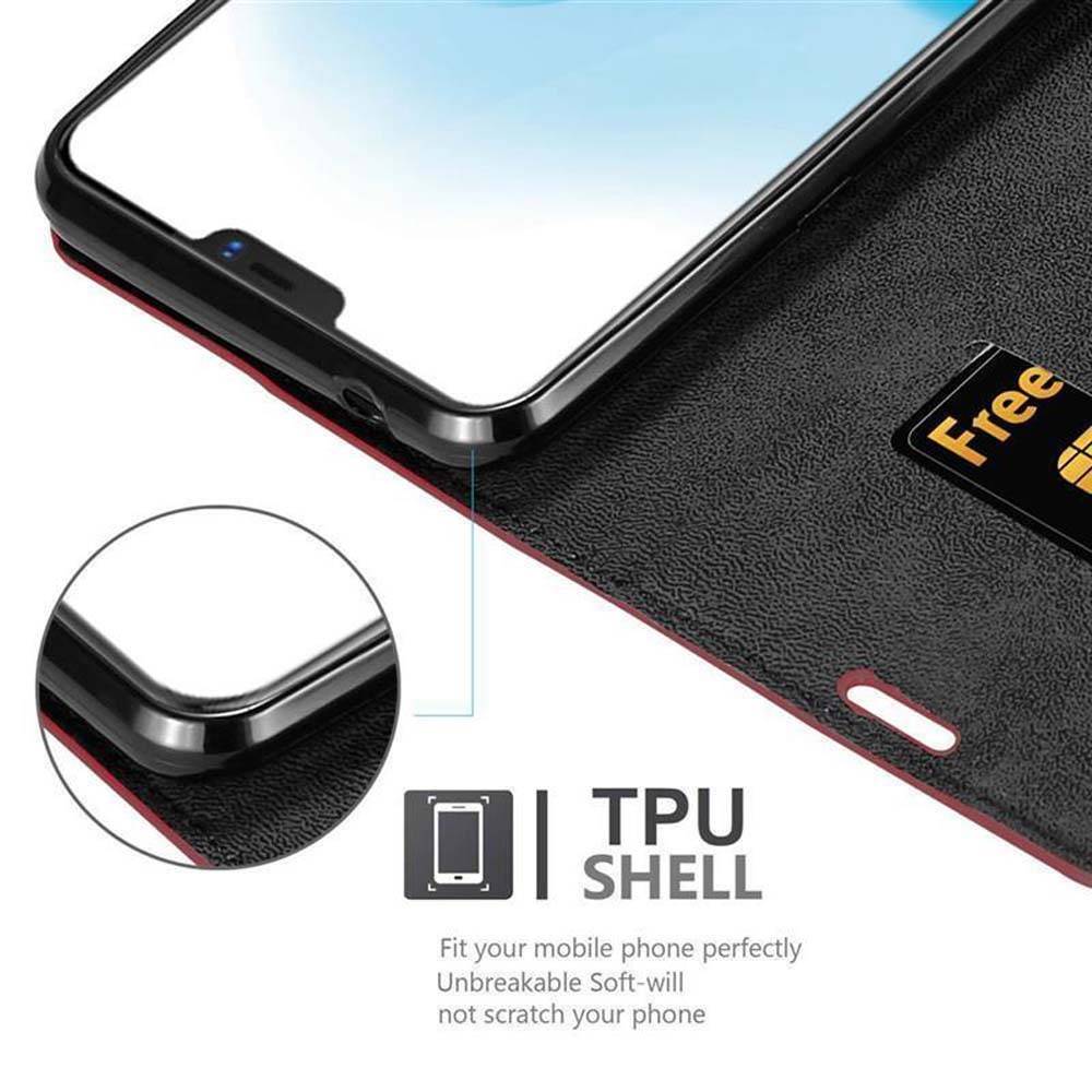 Cadorabo Hülle für Vivo X21 Schutz Hülle in Rot Handyhülle Etui Case Cover Magnetverschluss