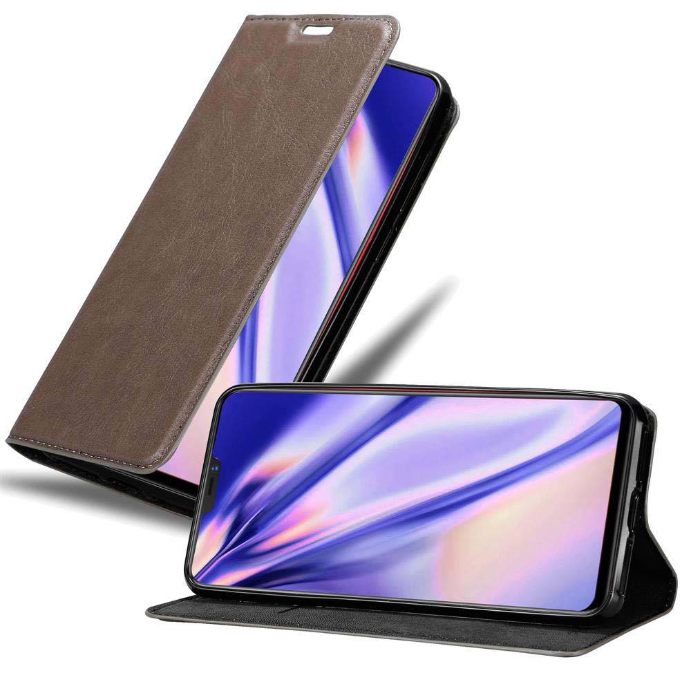 Cadorabo Hülle für Vivo X21 Schutz Hülle in Braun Handyhülle Etui Case Cover Magnetverschluss