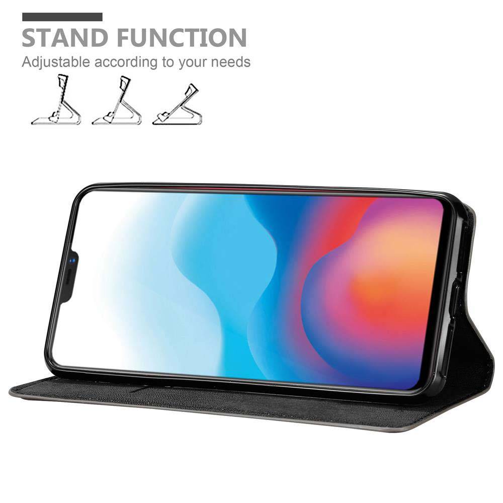 Cadorabo Hülle für Vivo X21 Schutz Hülle in Braun Handyhülle Etui Case Cover Magnetverschluss