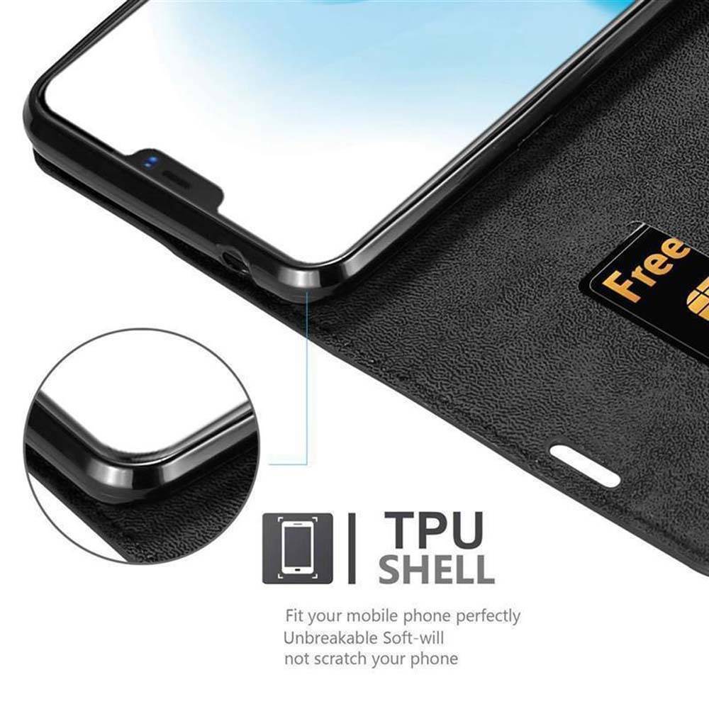 Cadorabo Hülle für Vivo X21 Schutz Hülle in Schwarz Handyhülle Etui Case Cover Magnetverschluss