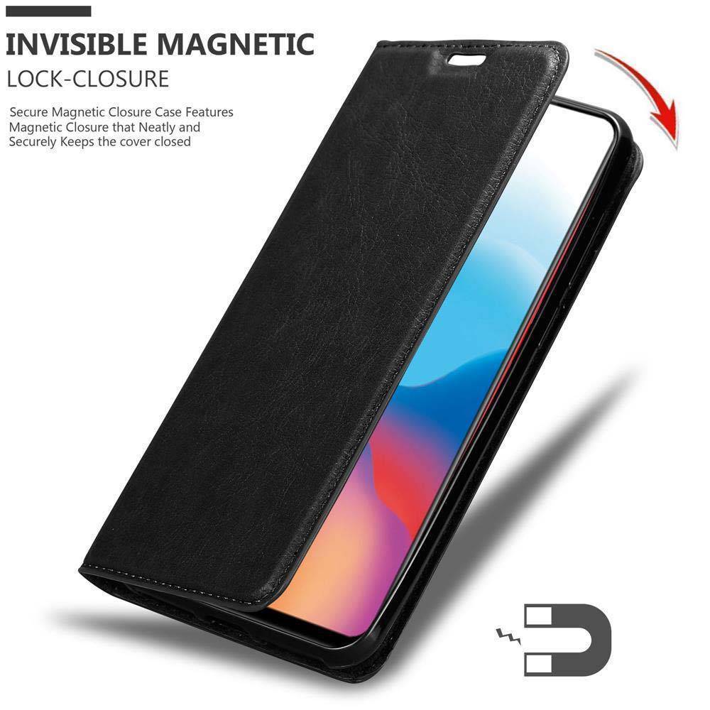 Cadorabo Hülle für Vivo X21 Schutz Hülle in Schwarz Handyhülle Etui Case Cover Magnetverschluss