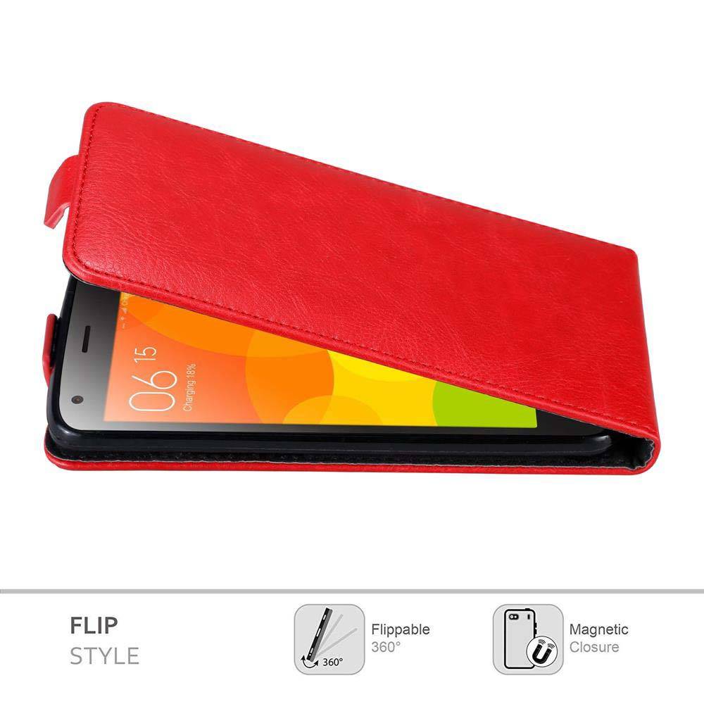 Cadorabo Hülle für Xiaomi Mi 2 Schutz Hülle in Rot Flip Etui Handyhülle Case Cover